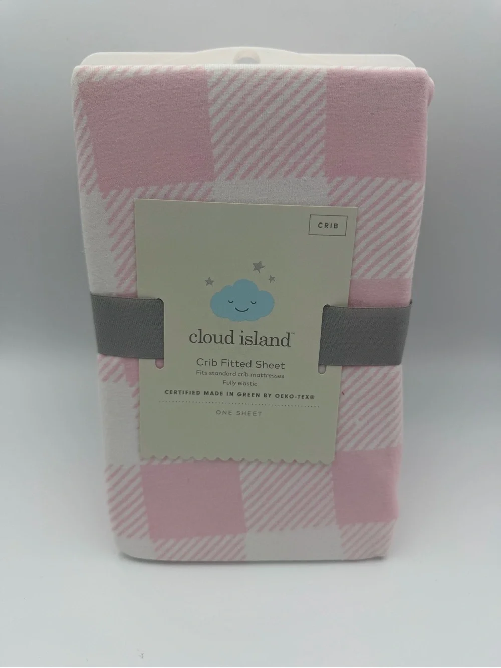 Cloud Island Pink Buffalo Check Gingham Fitted Crib Sheet Standard Mattress NEW